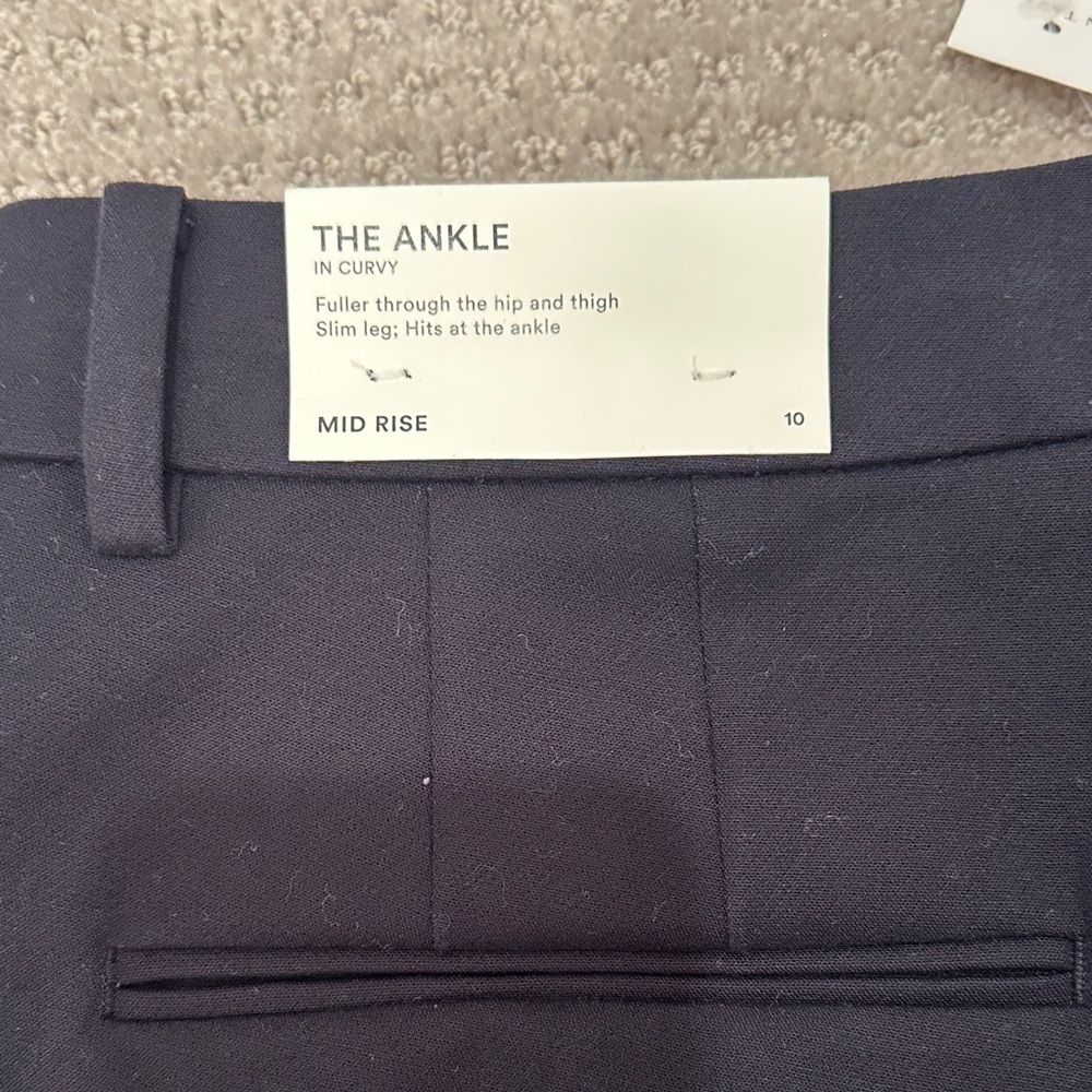 NWT Ann Taylor The Ankle Midrise Pants, Dark Navy, 10 Curvy, Office Workwear - Picture 4 of 14